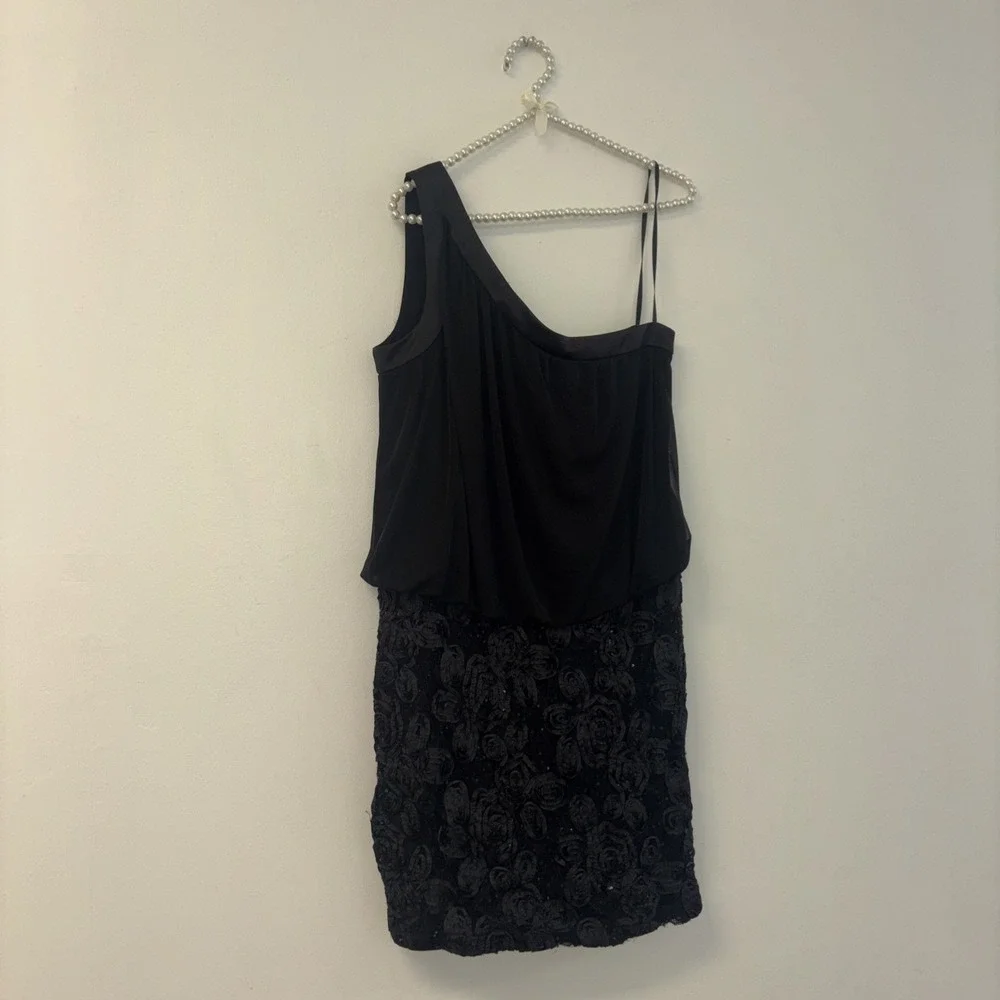 Black Dress Sz 14 Little Black Dress Whimsigoth Cupcake Dress Embroidered Sequin